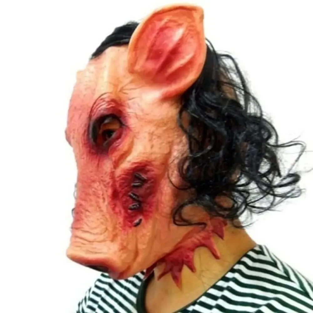 Halloween Saw Pig Hog Mask Swine Butcher Costume Spooky Scary Cosplay Gift - NEW